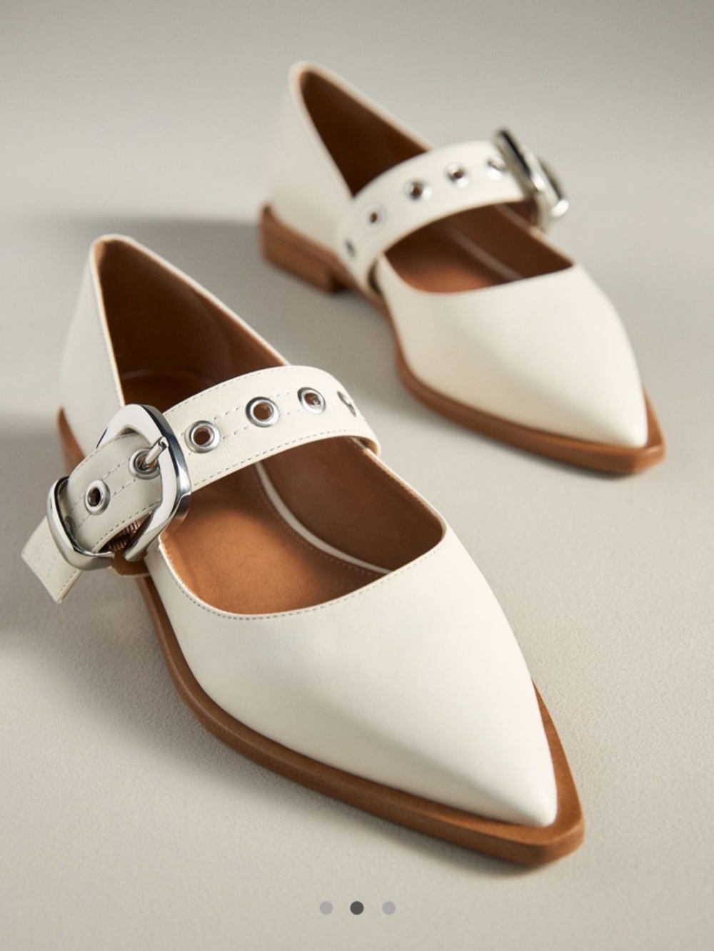 Maeve Pointed-Toe Moto Mary Jane Flats